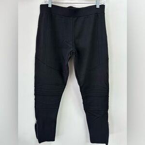 ALL SAINTS Womens Large Black Tyne Moto leggings